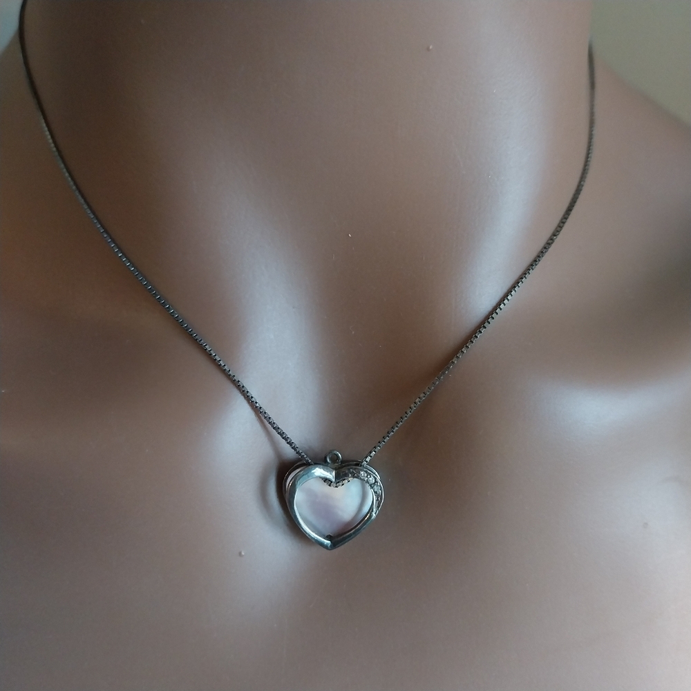 Sterling  Silver Heart Necklace - Picture 5 of 14